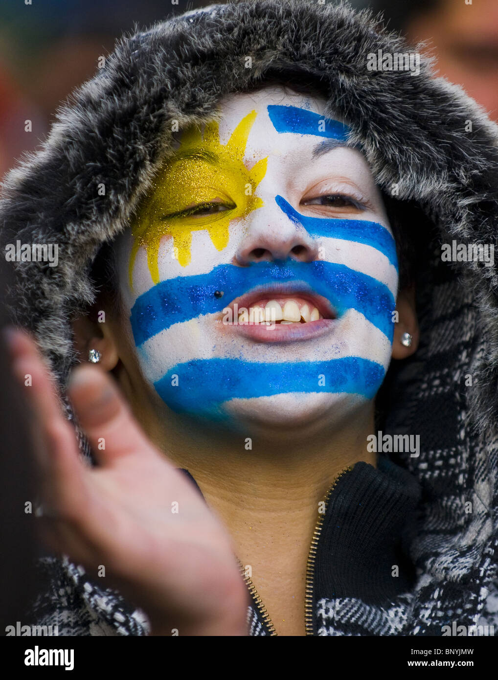 Uruguayan football fun Stock Photo