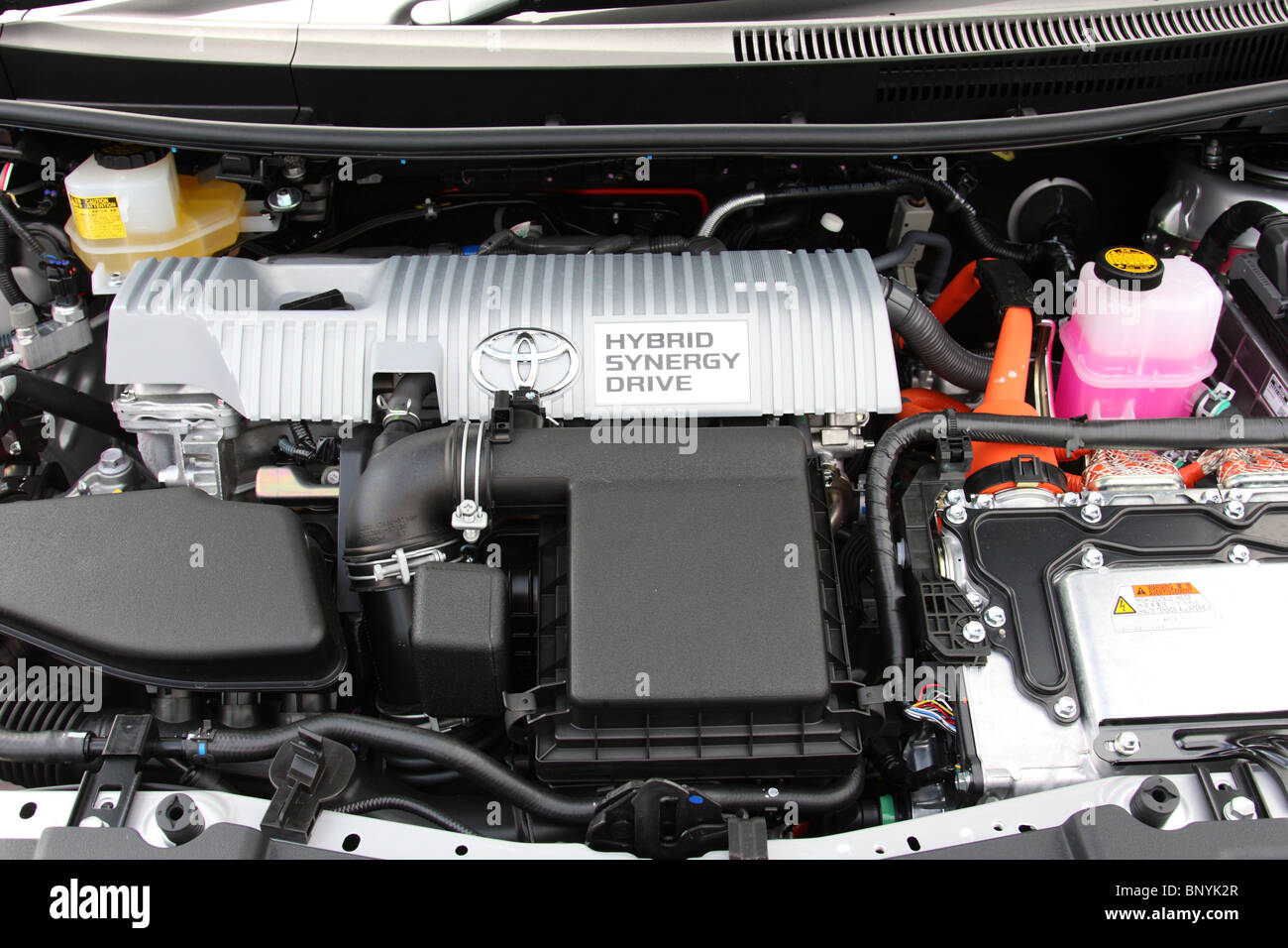 A Toyota hybrid engine. Stock Photo