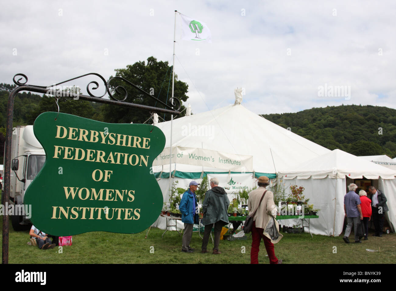 The Women's Institute (W.I.) stall at the Bakewell Show, Bakewell, Derbyshire, England, U.K. Stock Photo