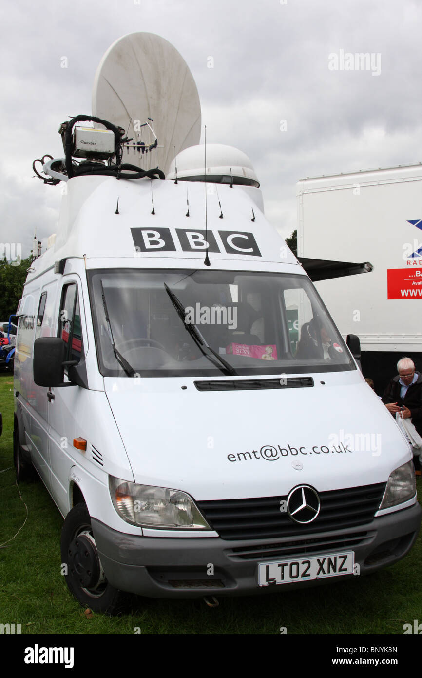 A BBC local news outside broadcast van in the U.K. Stock Photo