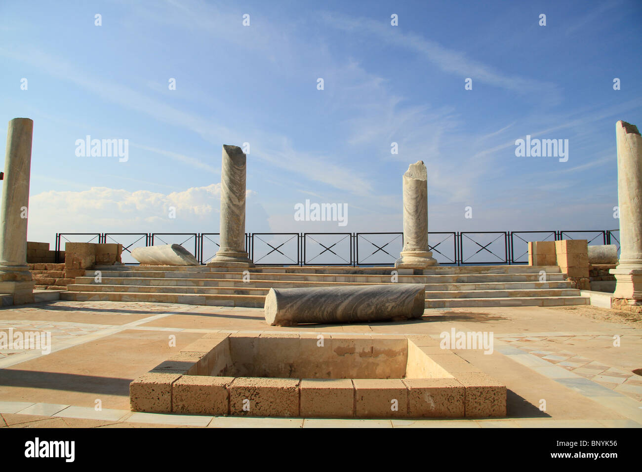 Israel, Sharon region, the Roman bathhouse complex in Caesarea Stock