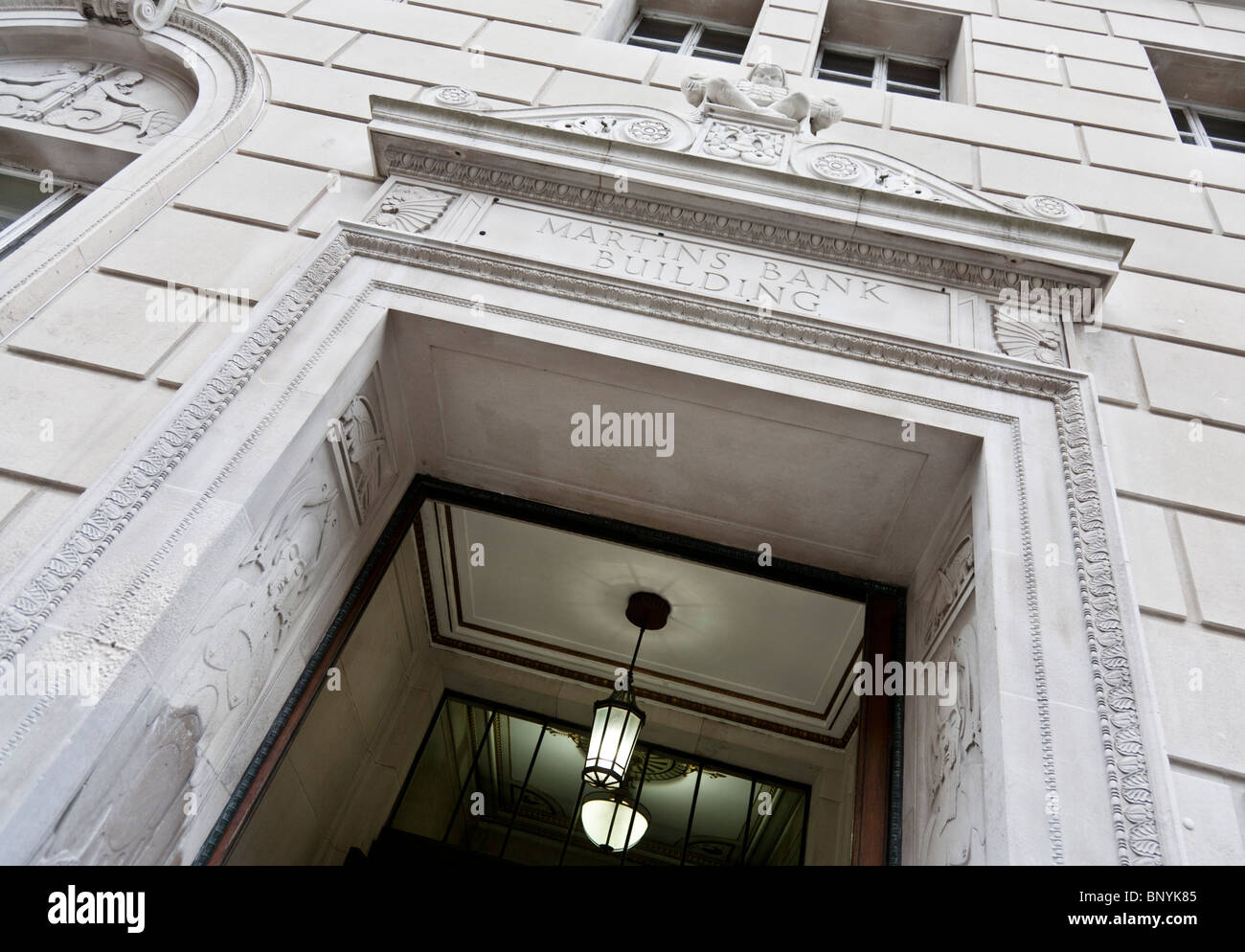 Entrance to the former Martin's Bank Building Stock Photo