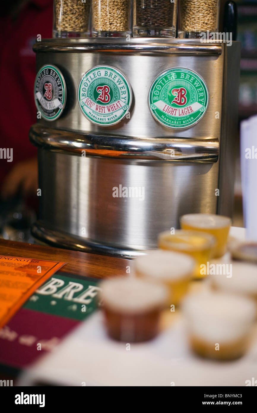 Beer tasting at the award winning Bootleg Brewery at Wilyabrup in