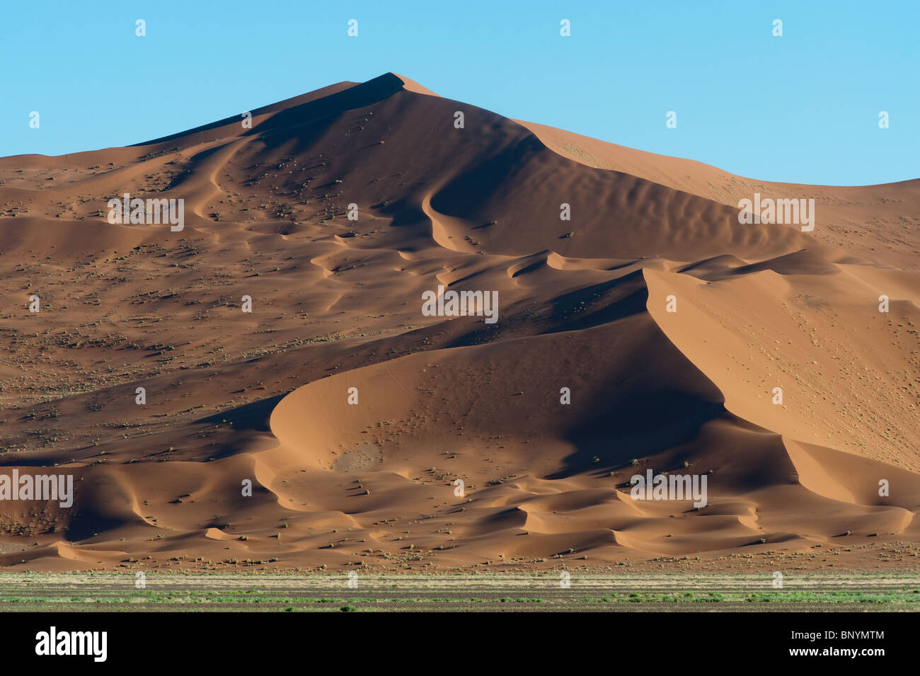 Red sand dunes at Sossusvlei in Naukluft Park Central Namib desert Namibia Stock Photo
