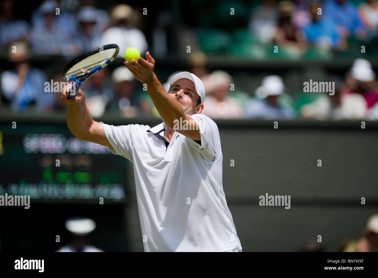 June 23 2010. Andy Roddick vs Michael Llodra . Wimbledon international ...