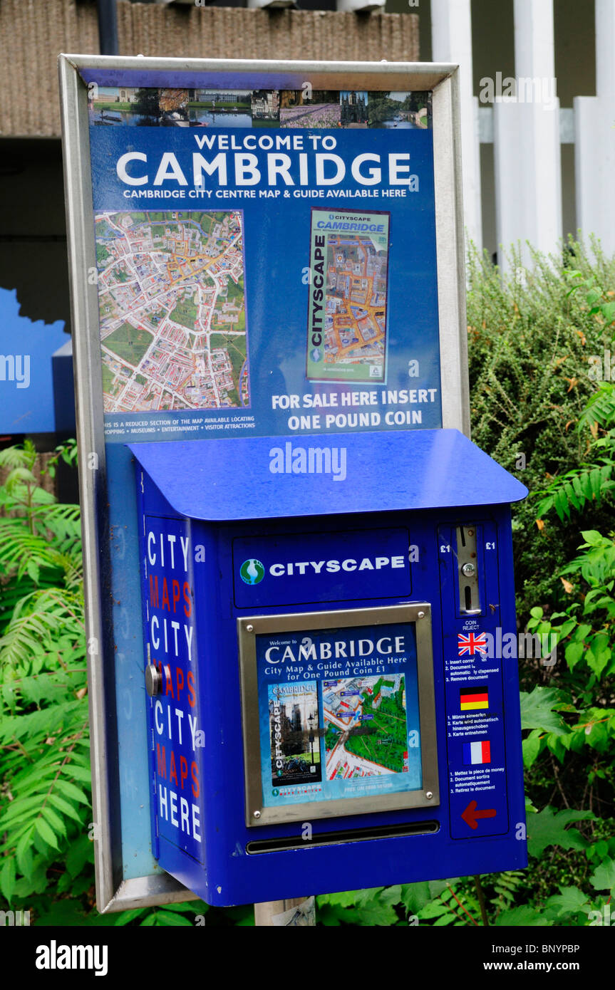 Tourist Map vending machine, Cambridge, England, UK Stock Photo - Alamy