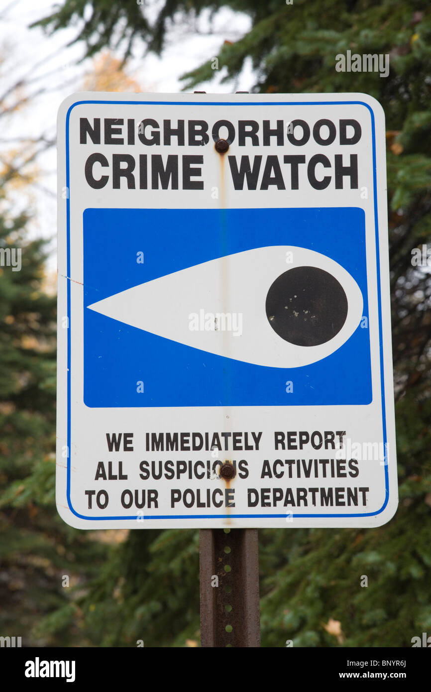 Neighborhood Crime Watch, Connecticut, United States of America Stock Photo
