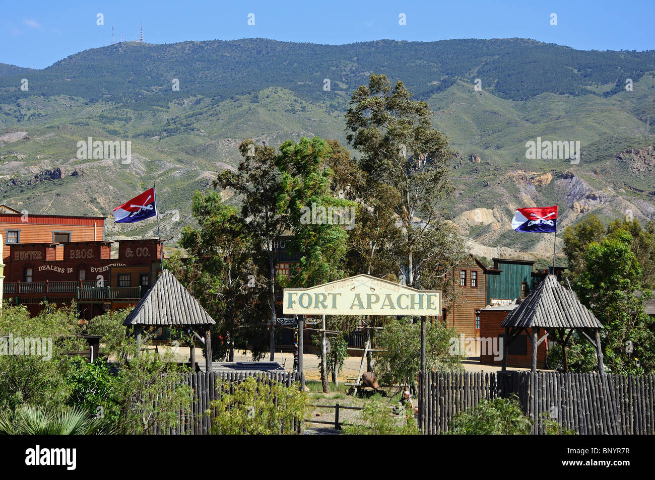 Fort Apache, Mini Hollywood, Tabernas, Almeria Province, Andalucia, Spain, Western Europe. Stock Photo