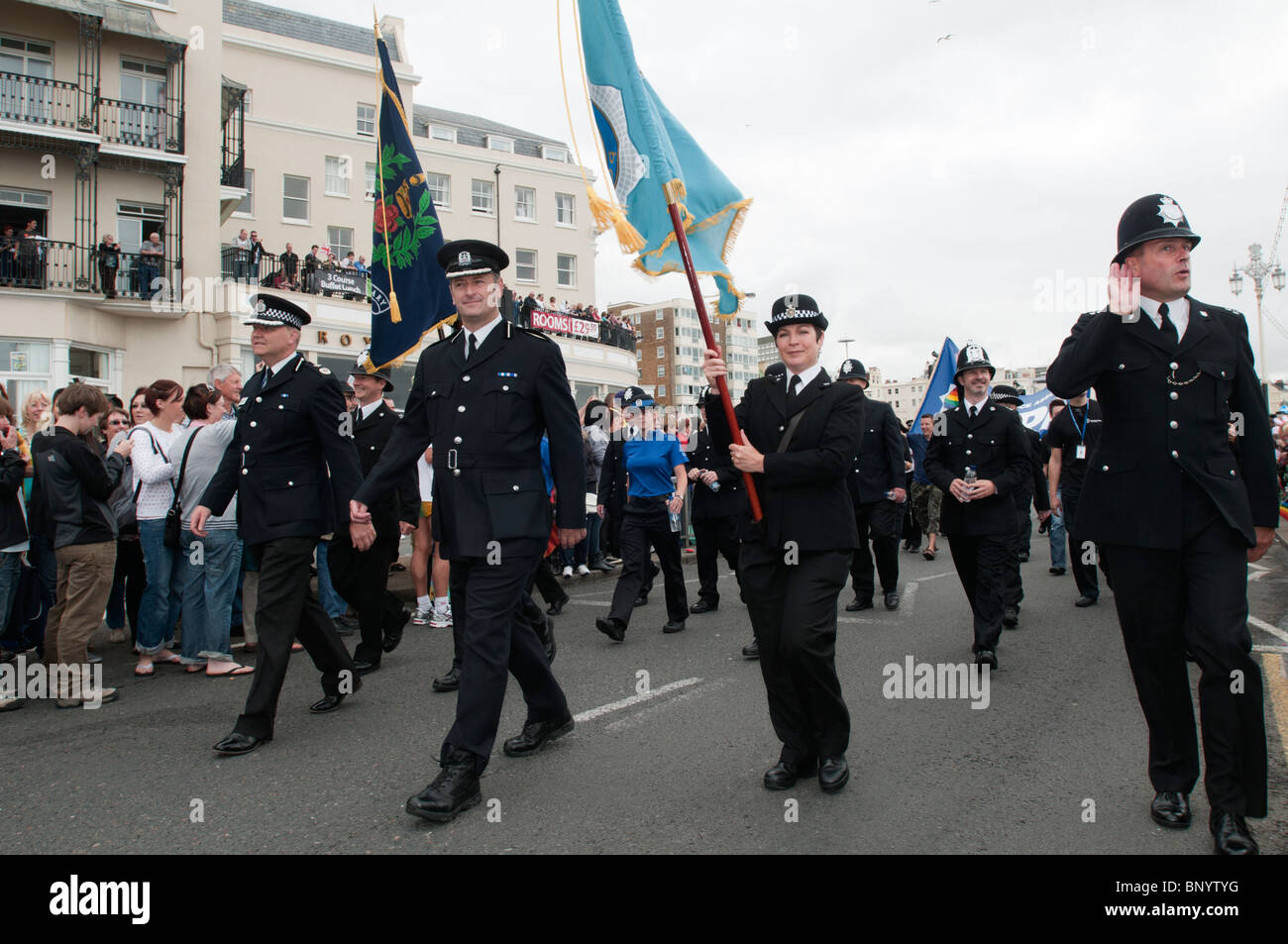 UNITED KINGDOM, ENGLAND - The Police in the parade at Brighton Pride. Stock Photo