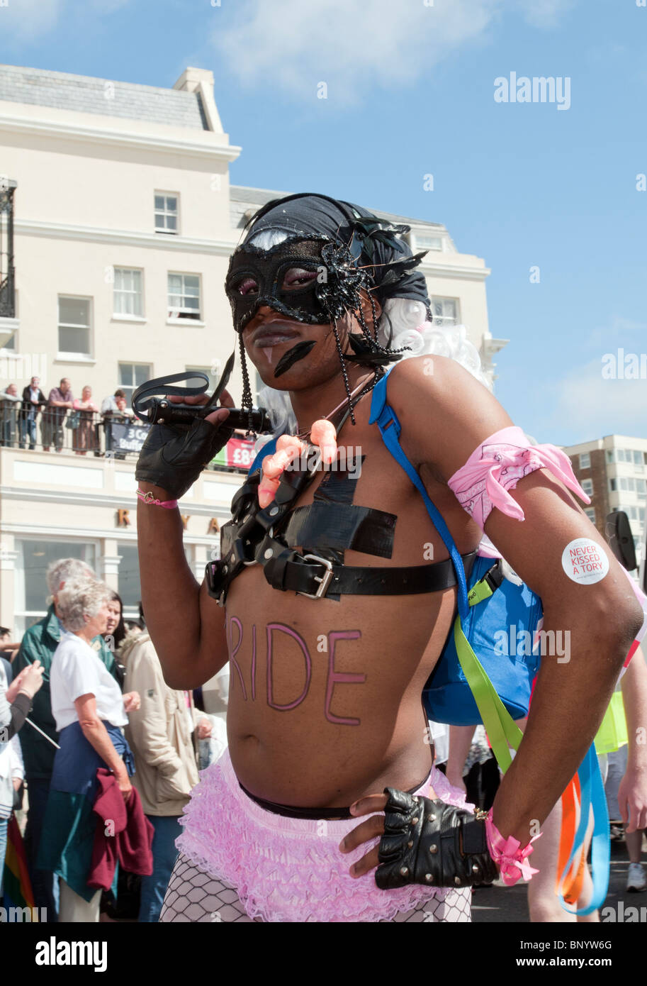 BRIGHTON, ENGLAND, UK - The parade during Brighton Pride, the annual Gay Pride event. Stock Photo
