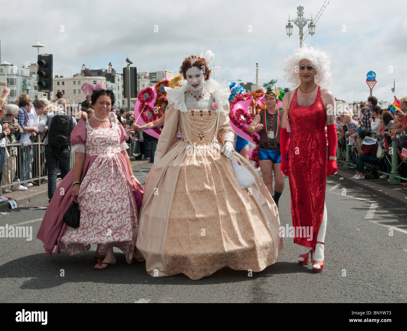 BRIGHTON, ENGLAND, UK - The parade during Brighton Pride, the annual Gay Pride event. Stock Photo