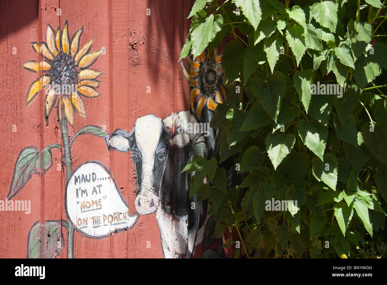 Sedona, Arizona - naive art decoration of outdoor shopping mall walls. Stock Photo