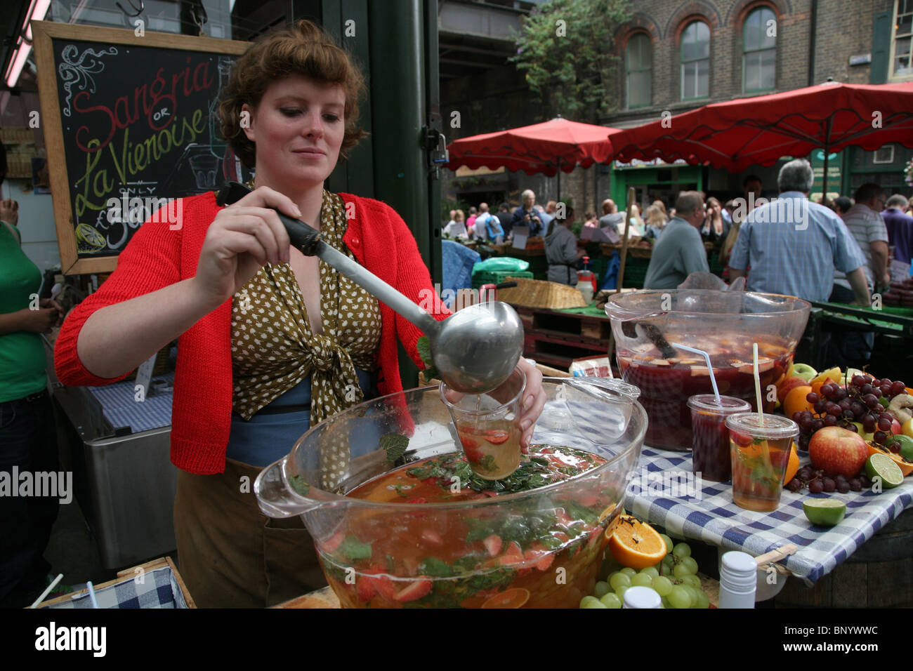 Punch being prepared at Borough Market, south east London Stock Photo