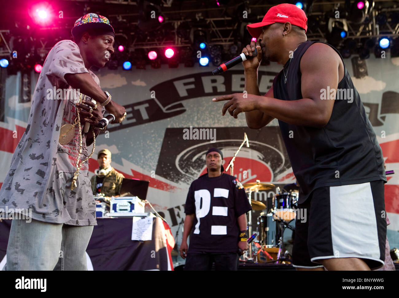 Chuck D and Flavor Flav of Public Enemy performing live. Stock Photo
