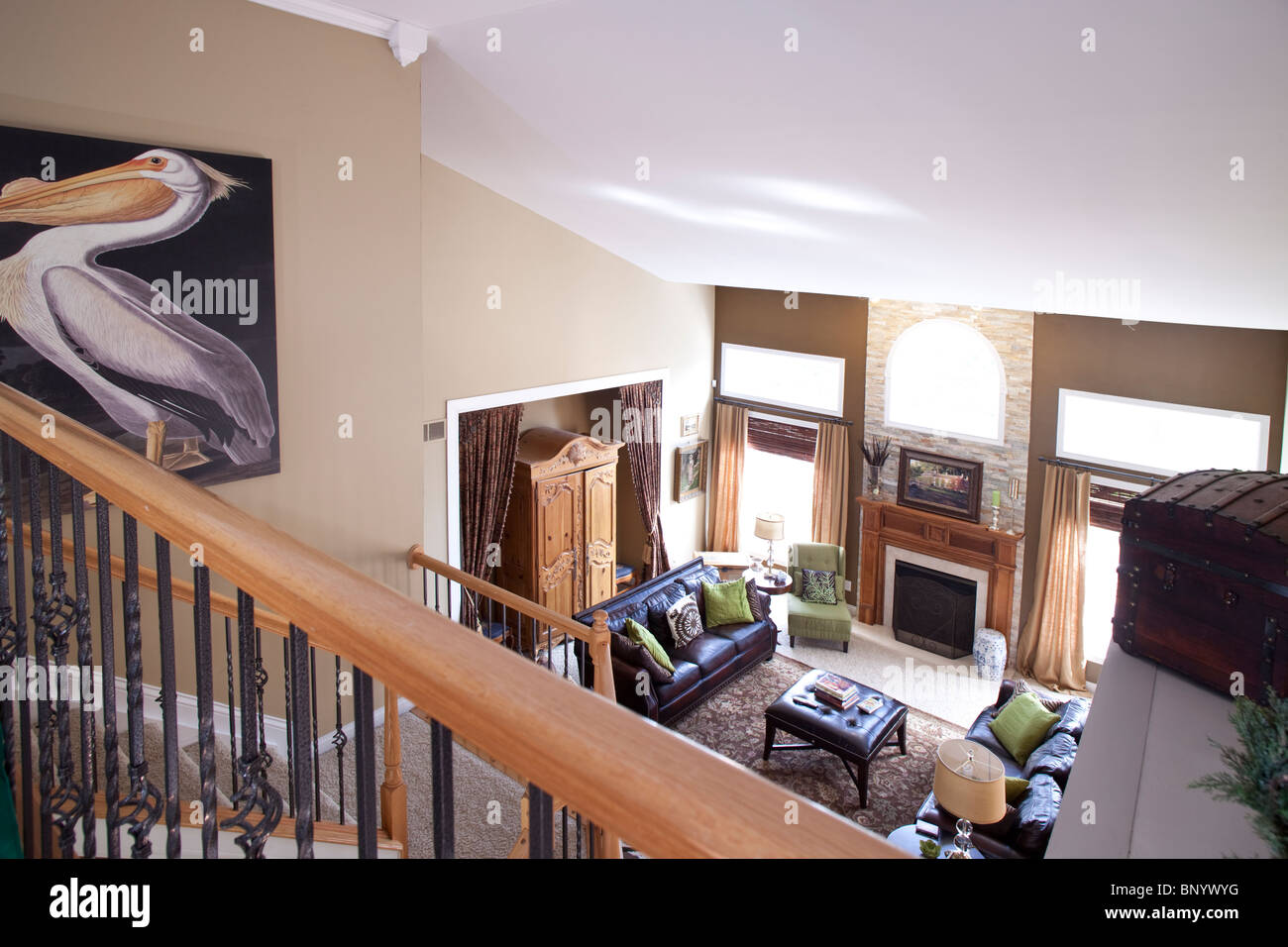 High Angle View Of A Nice American Home Interior Stock Photo Alamy