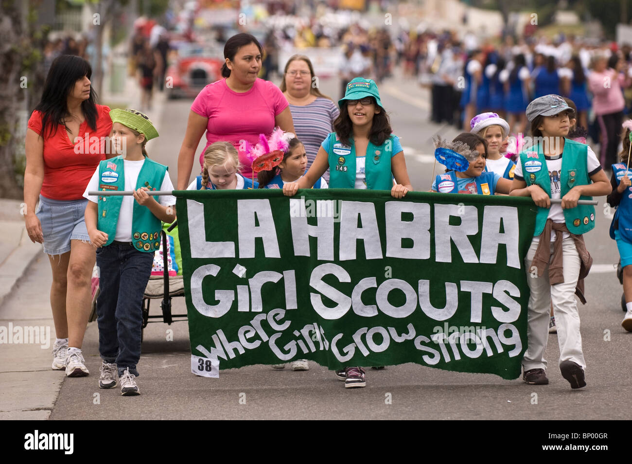 La Habra Girl Scouts on parade at the La Habra Corn Festival parade