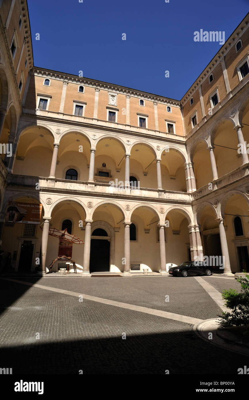 italy, rome, palazzo della cancelleria, courtyard, renaissance architecture Stock Photo