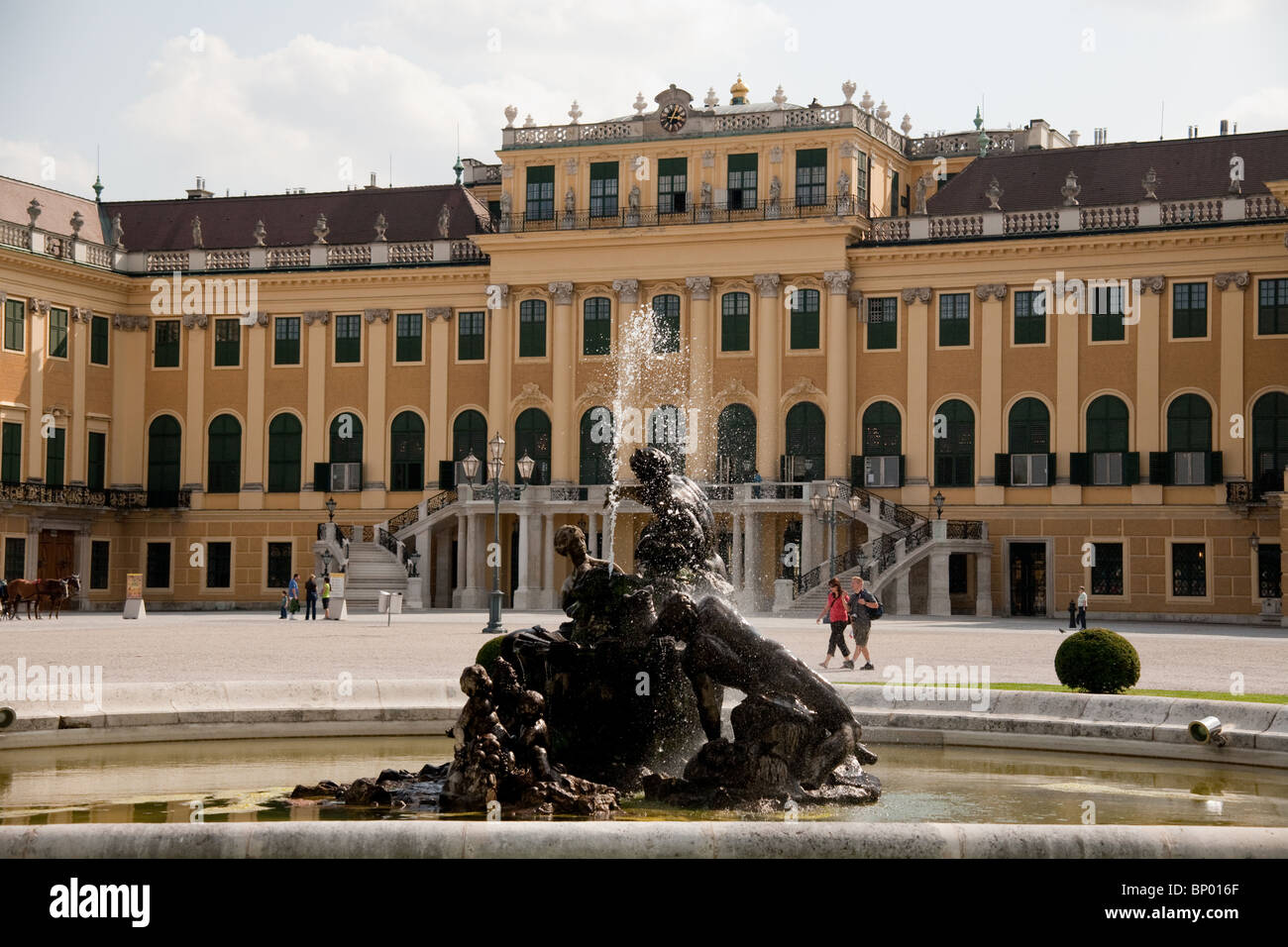 The main facade of Schoenbrunn Palace Stock Photo
