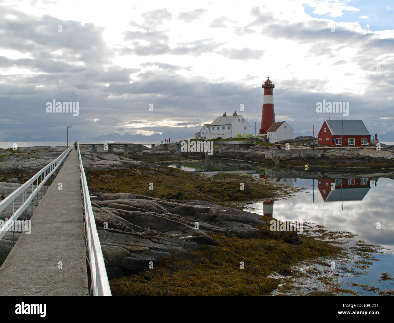 Tranoy Fyr, a lighthouse on Hamaroy, Norway Stock Photo