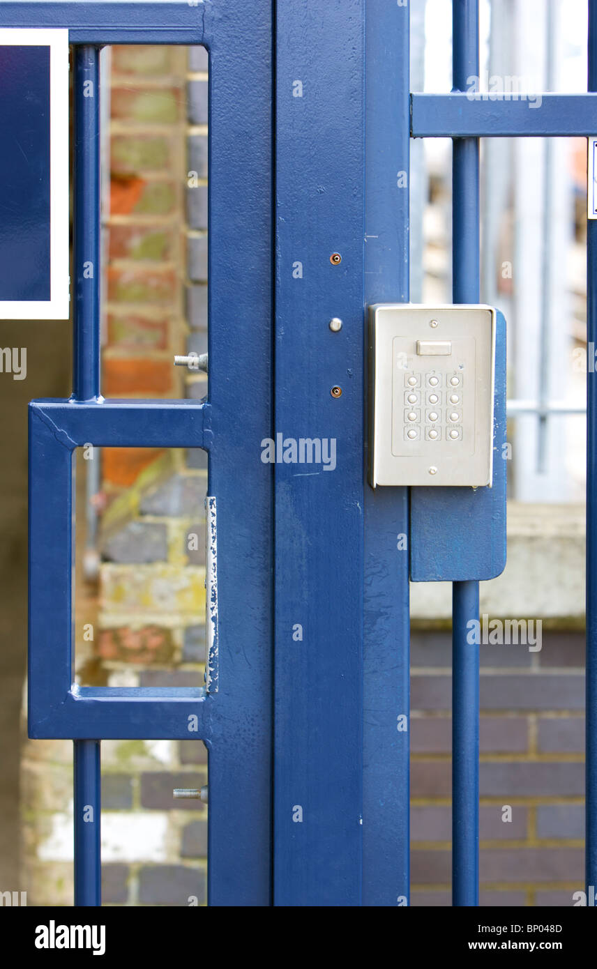Electronically locked gate Stock Photo
