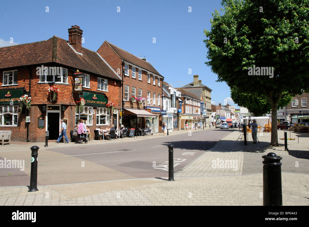 The Square Brewery a town centre pub & shops in Petersfield a Hampshire Market town in southern England Stock Photo