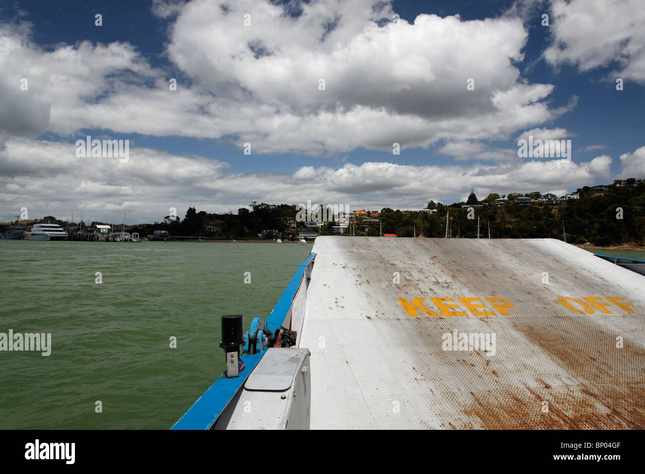 A New Zealand car ferry in Russell Stock Photo