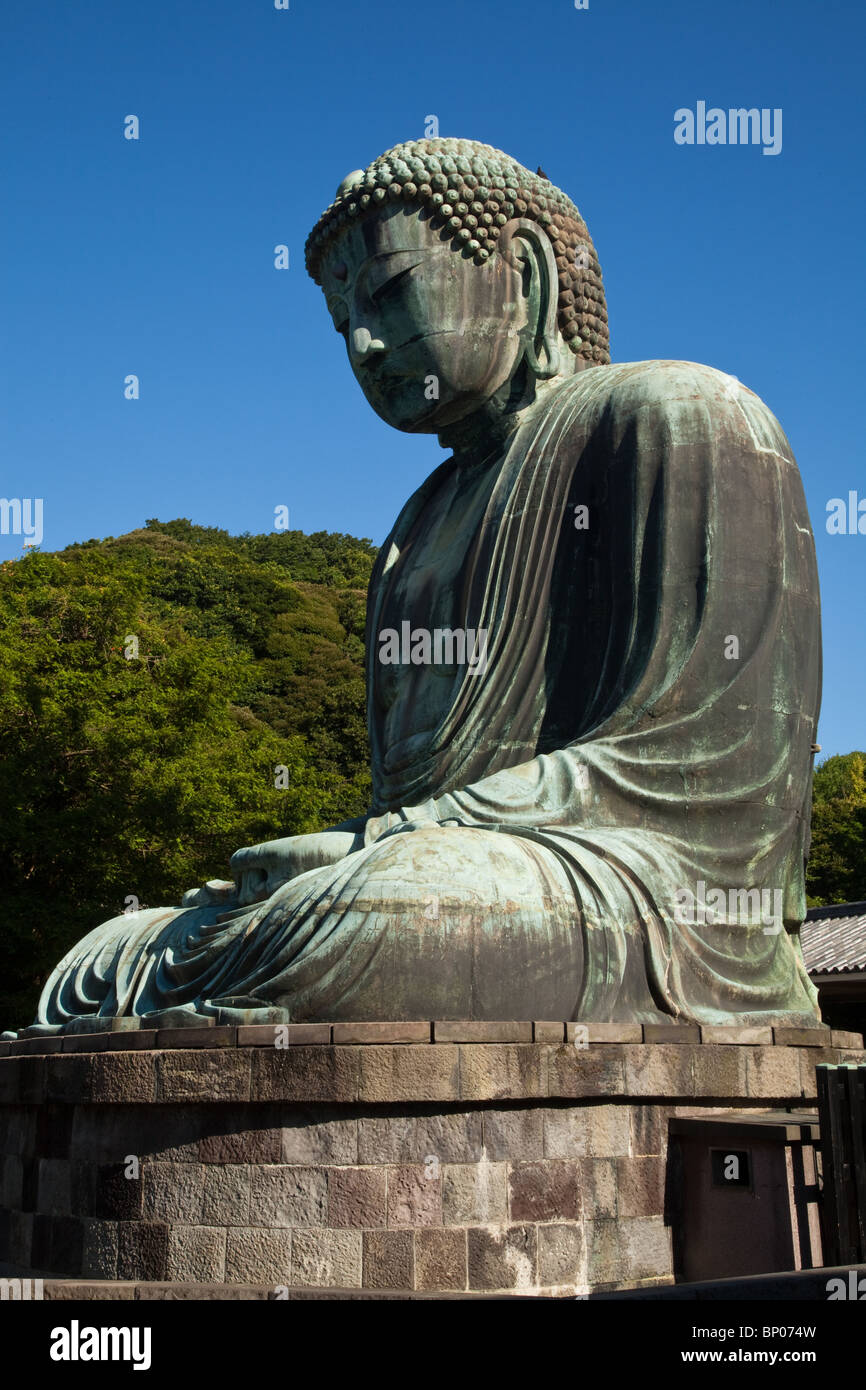 The Great Buddha of Kamakura, or 'Daibutsu' is Kamakura's most famous attraction. Stock Photo