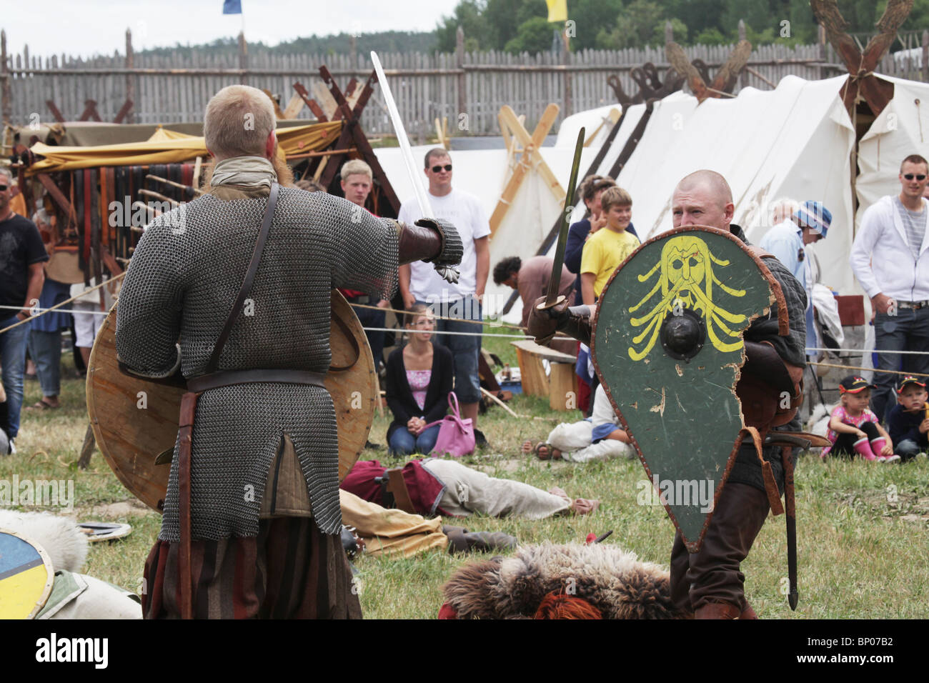 Battle reenactment Finland's biggest Viking Market Festival at Kvarnbo