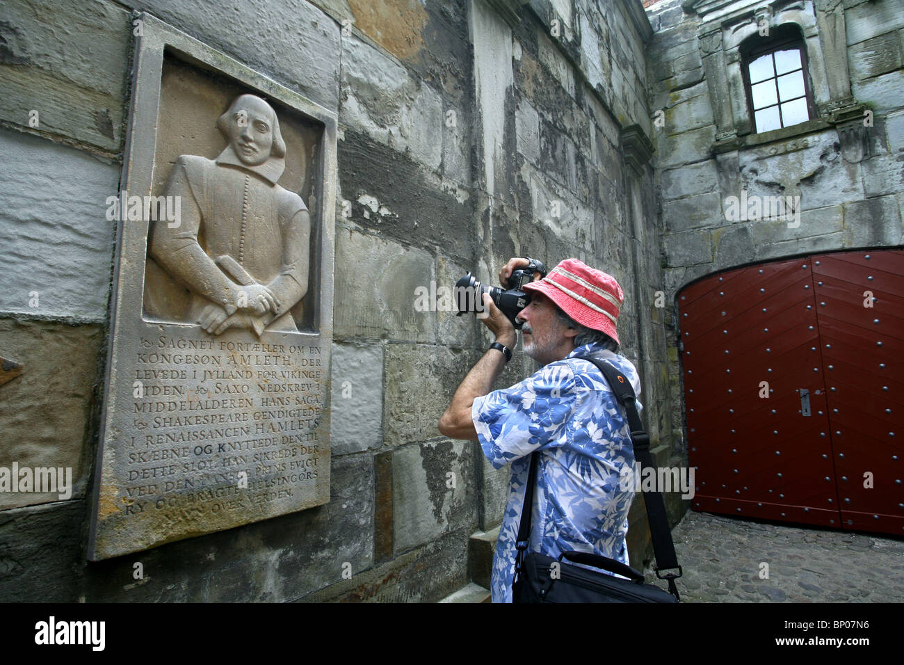 William Shakespeare Monument, Kronborg Castle, Helsingør, Zealand, Denmark Stock Photo