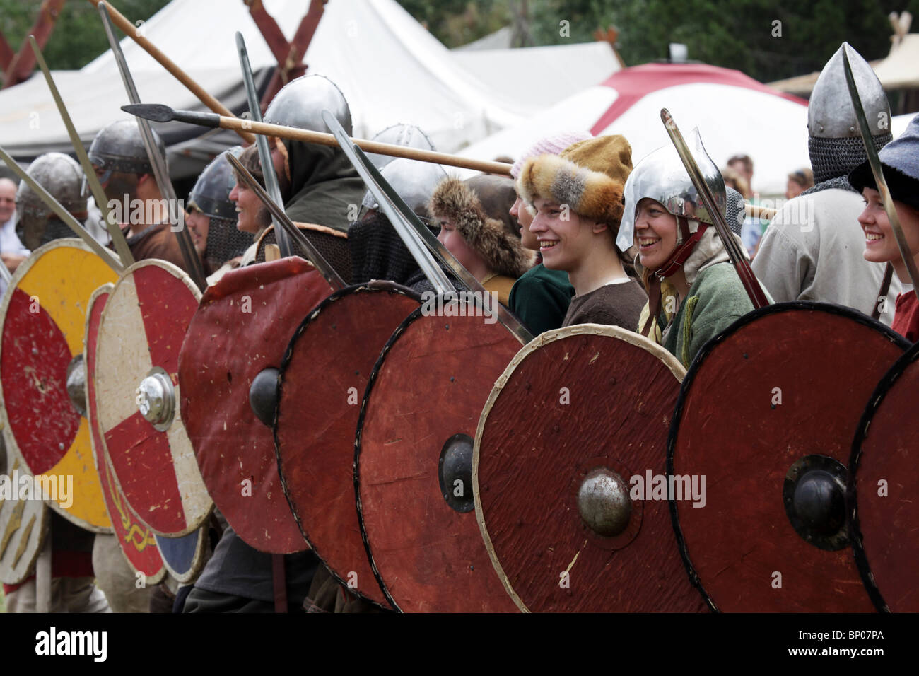 Battle reenactment Finland's biggest Viking Market Festival at Kvarnbo