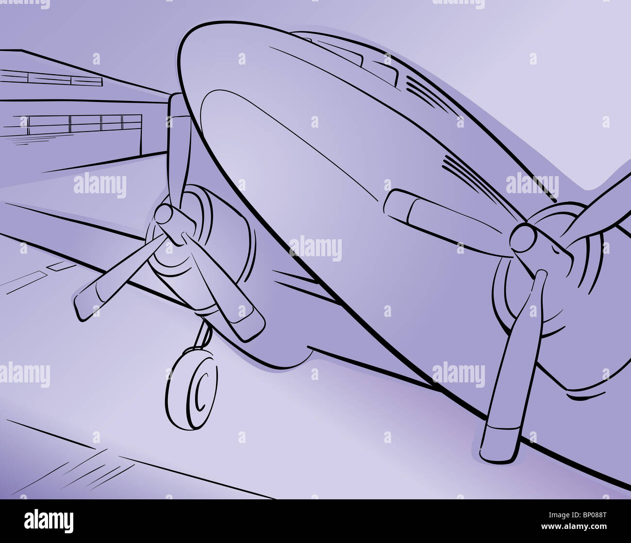 Propeller plane takeoff Stock Photo Alamy