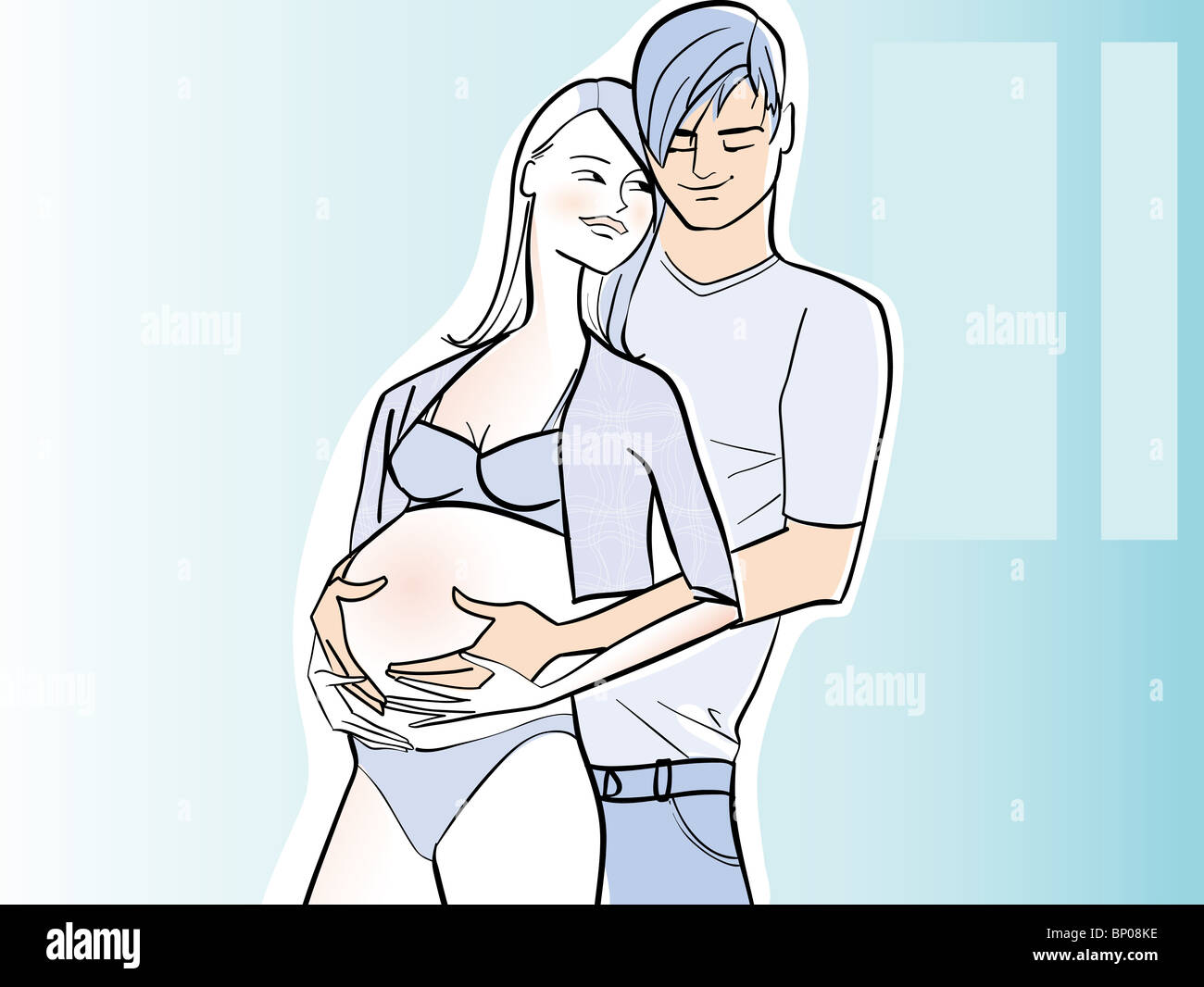 Illustration couple pregnant hi-res stock photography and images - Alamy