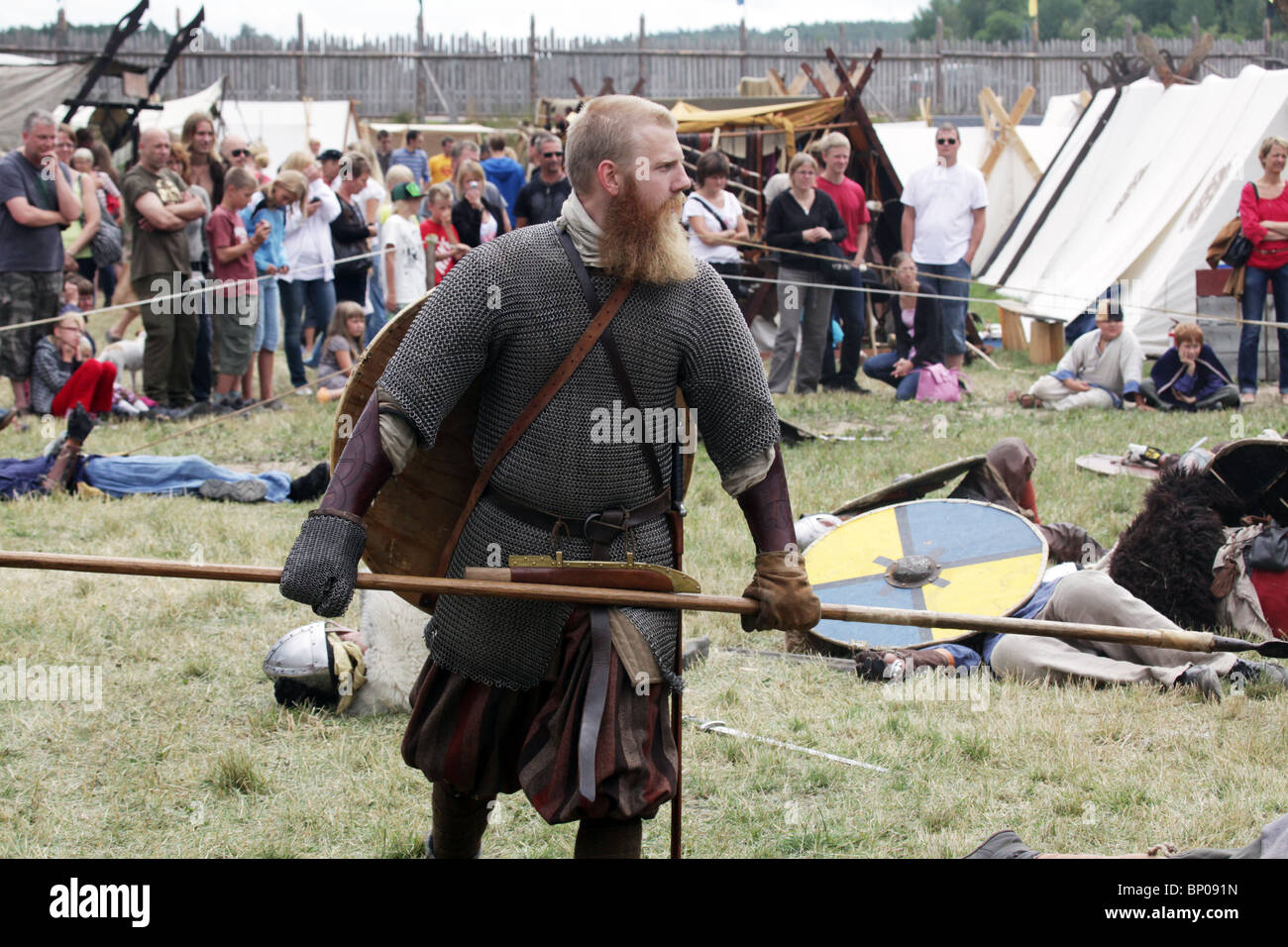 Battle reenactment Finland's biggest Viking Market Festival at Kvarnbo