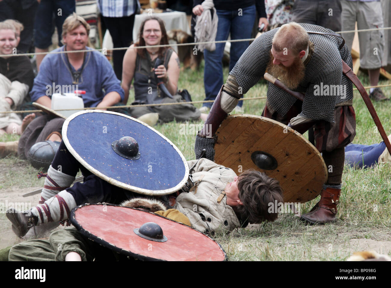 Battle reenactment Finland's biggest Viking Market Festival at Kvarnbo