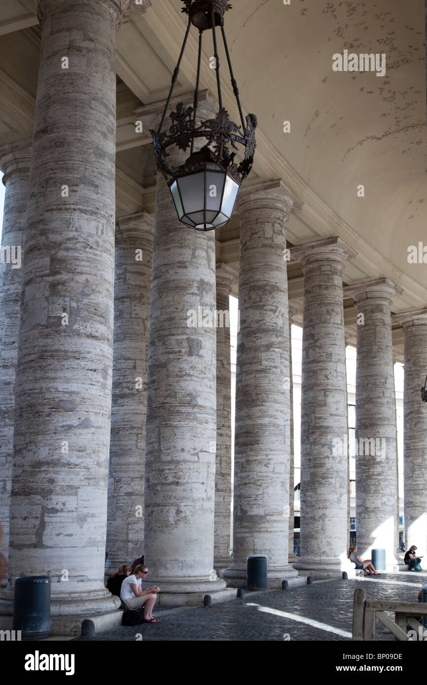 Gian Lorenzo Bernini's colonnade in Saint Peter, Vatican, Italy Stock Photo