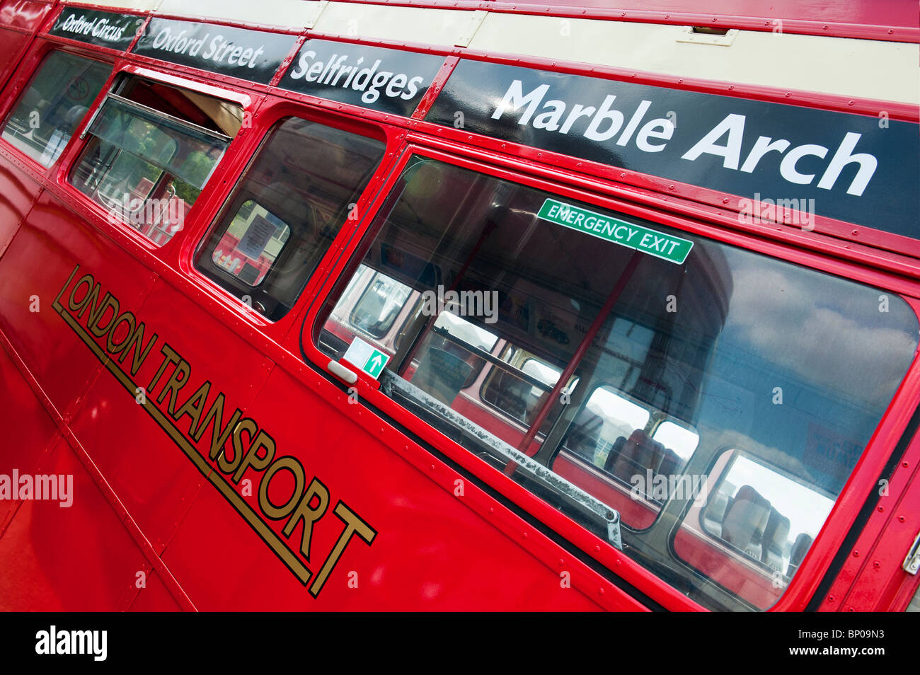 AEC Routemaster, London double decker red bus. RCL class Stock Photo