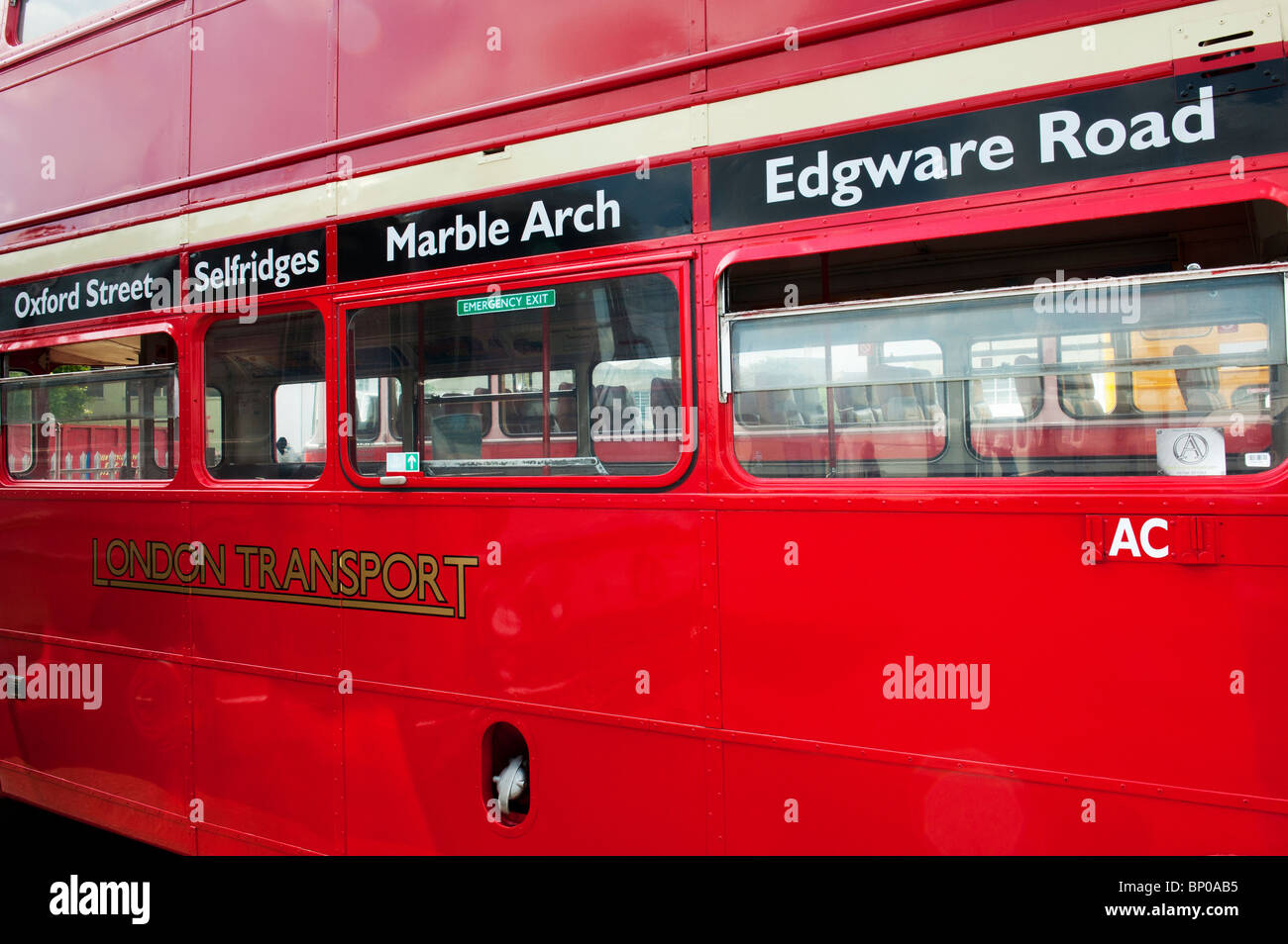 AEC Routemaster, London double decker red bus. RCL class Stock Photo