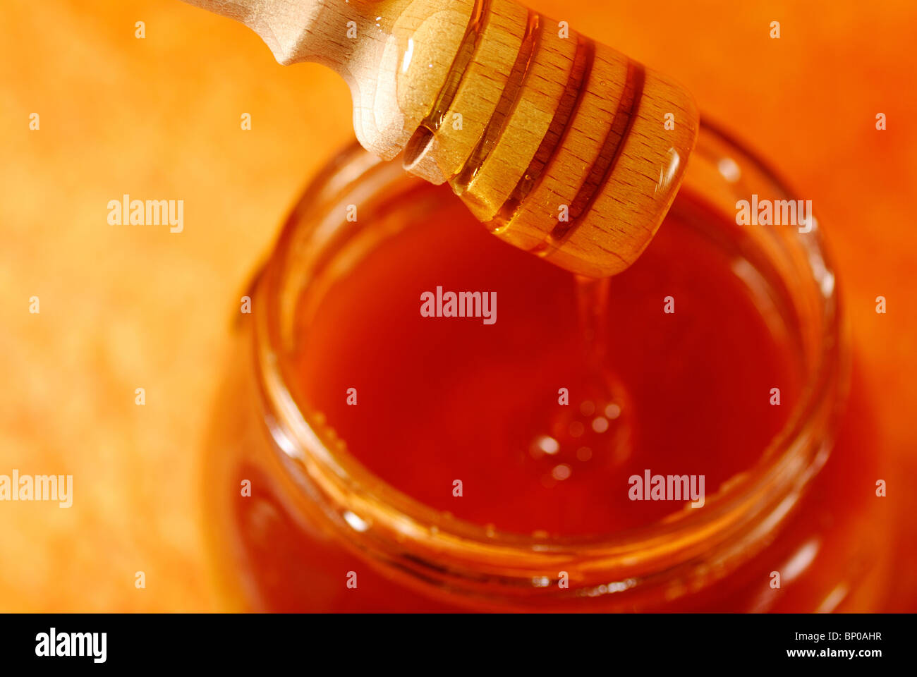 honey and dipper Stock Photo