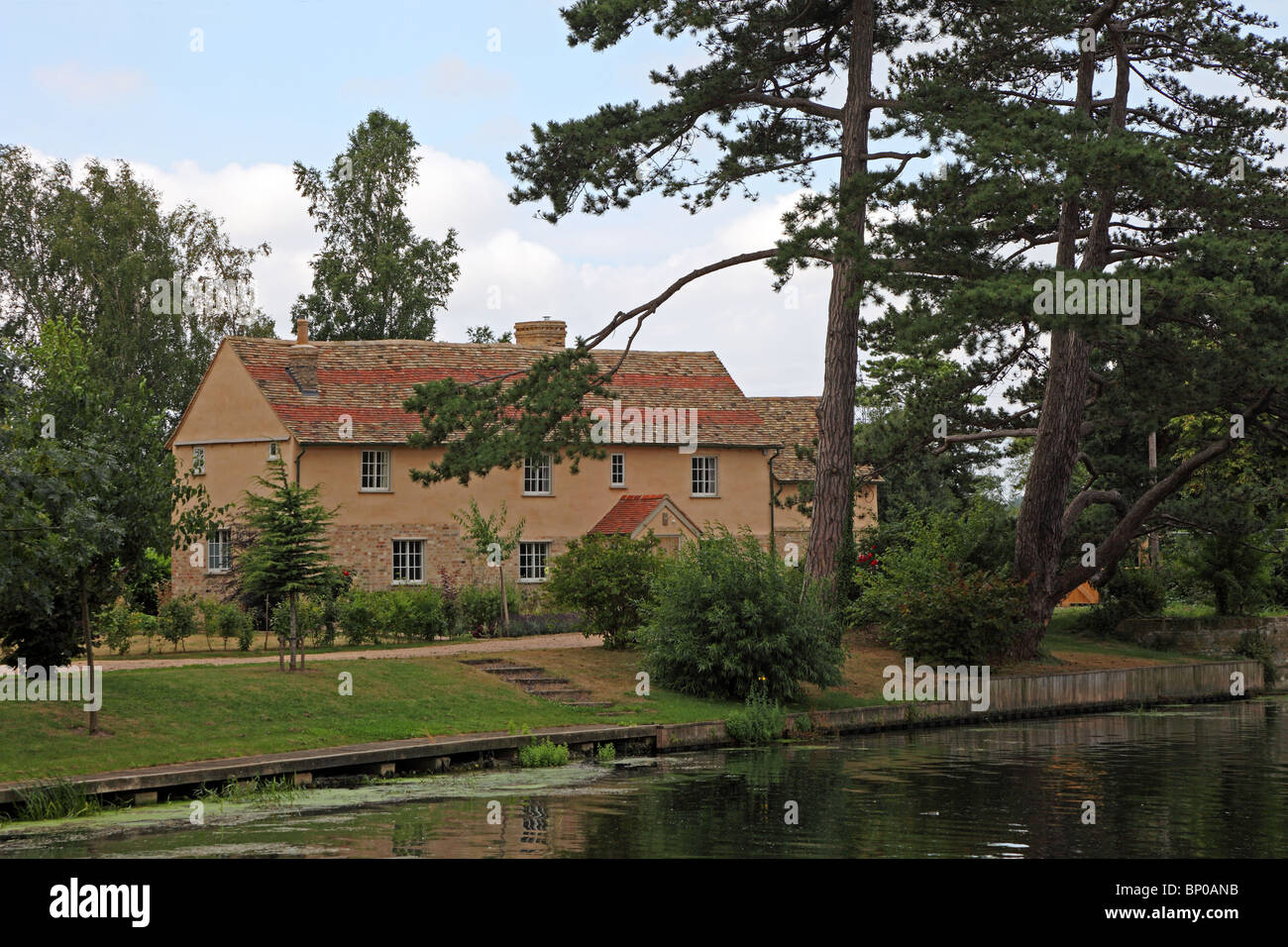 House by the river River Cam Stock Photo Alamy