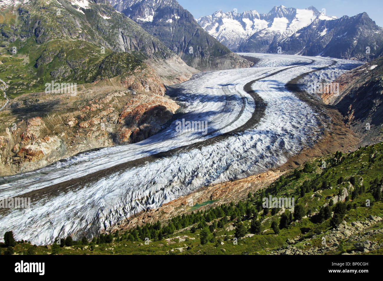 The Great Aletsch Glacier Stock Photo