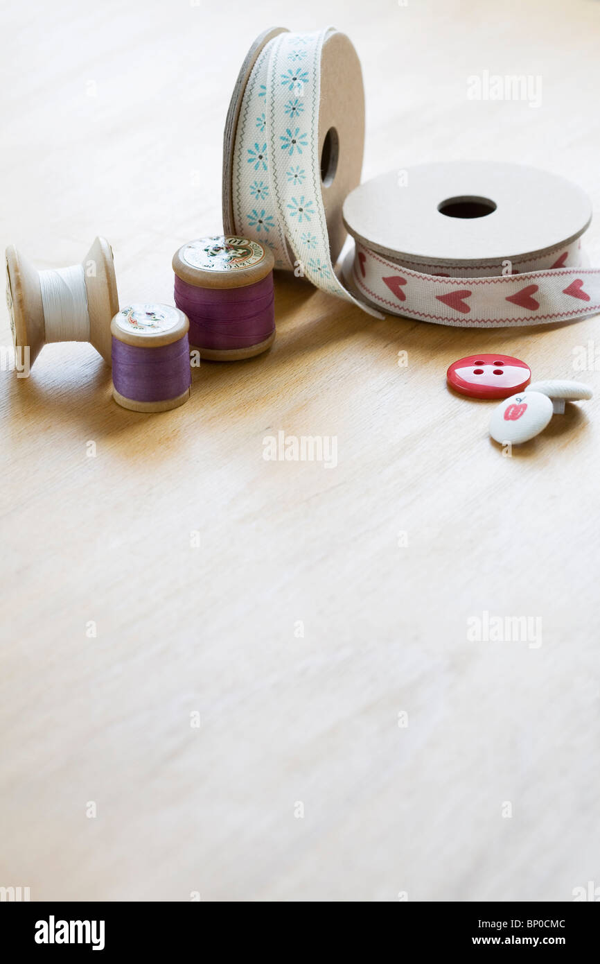 Crafts and sewing materials Stock Photo
