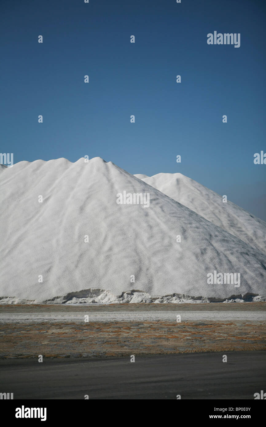 Salt dunes, Salinas de San Pedro del Pinatar, Spain. Stock Photo