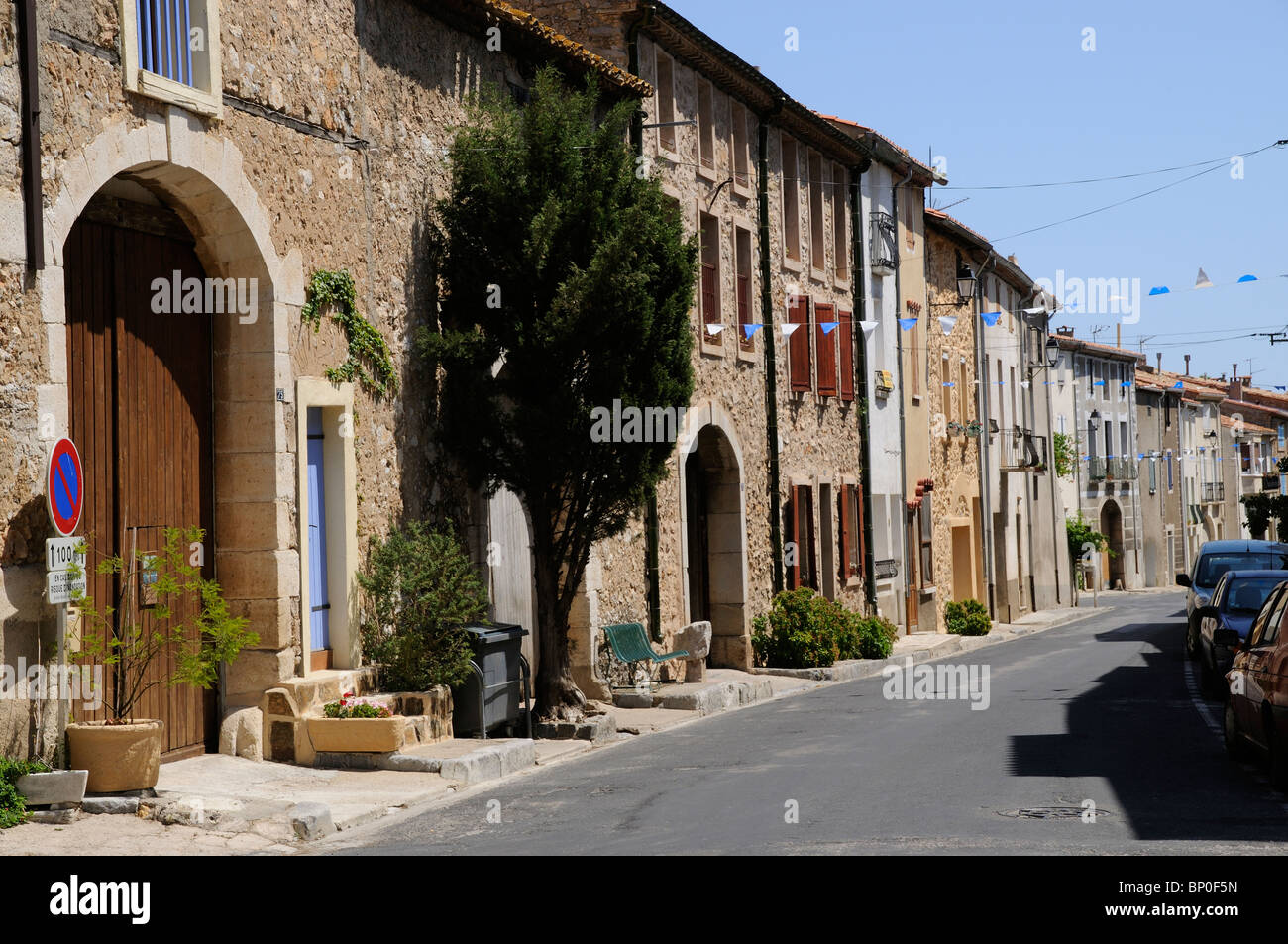 Fitou a wine producing town in the Midi region of southern France Stock