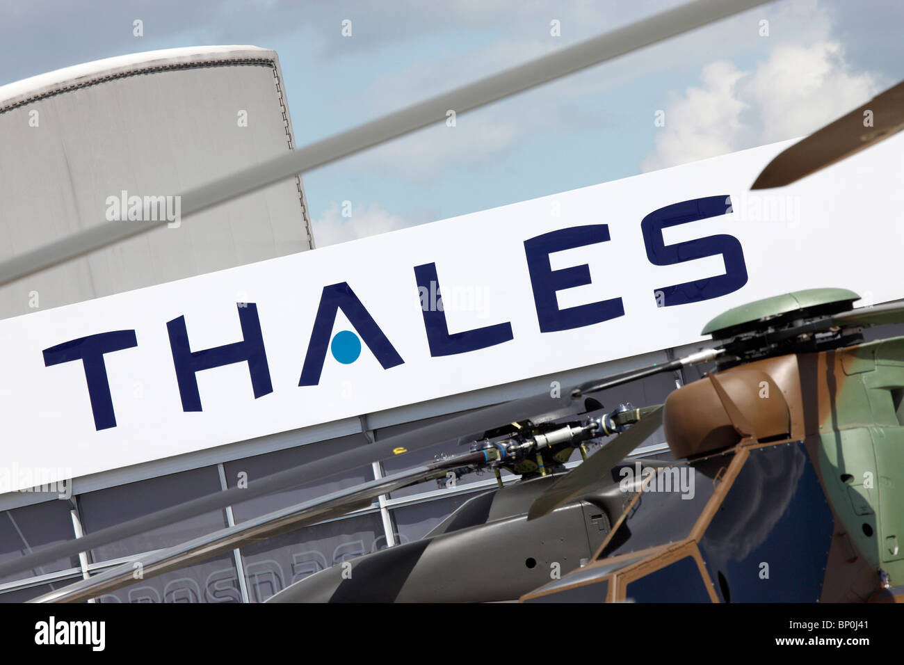 Helicopter, Thales sign Stock Photo