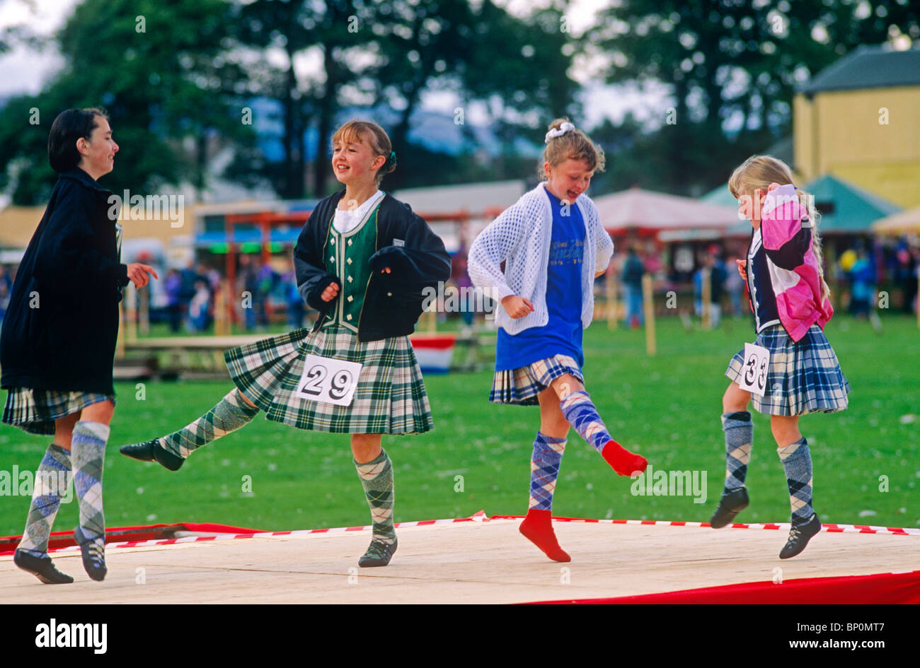 Practising dancers at a Highland Gathering, Invergordon, Ross & Cromarty, Scotland Stock Photo