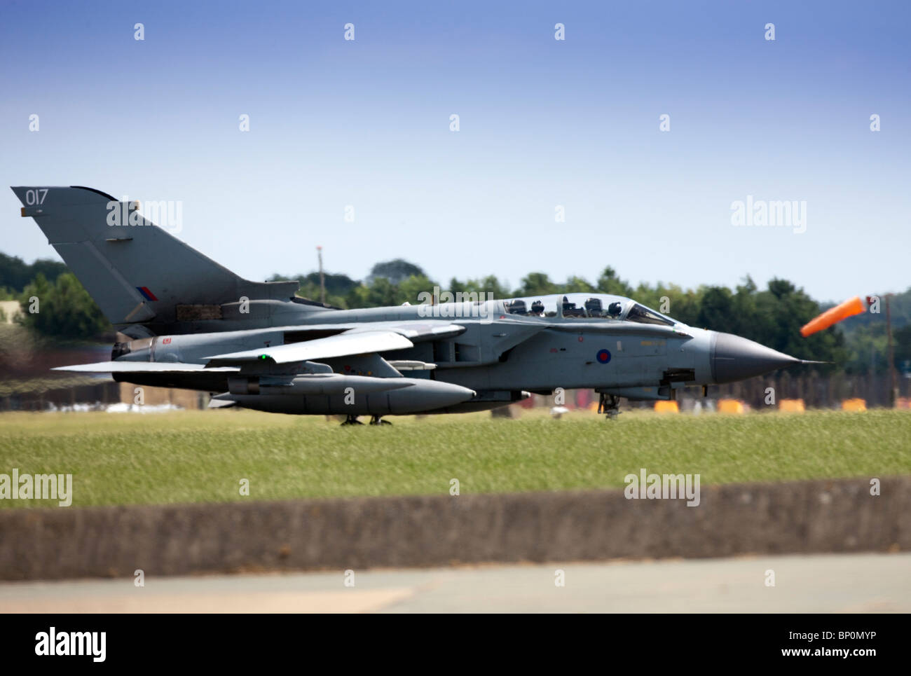 Tornado GR4 fighter jet aircraft take off from RAF Marham in Norfolk, one of the bases under threat of closure under the defense Stock Photo