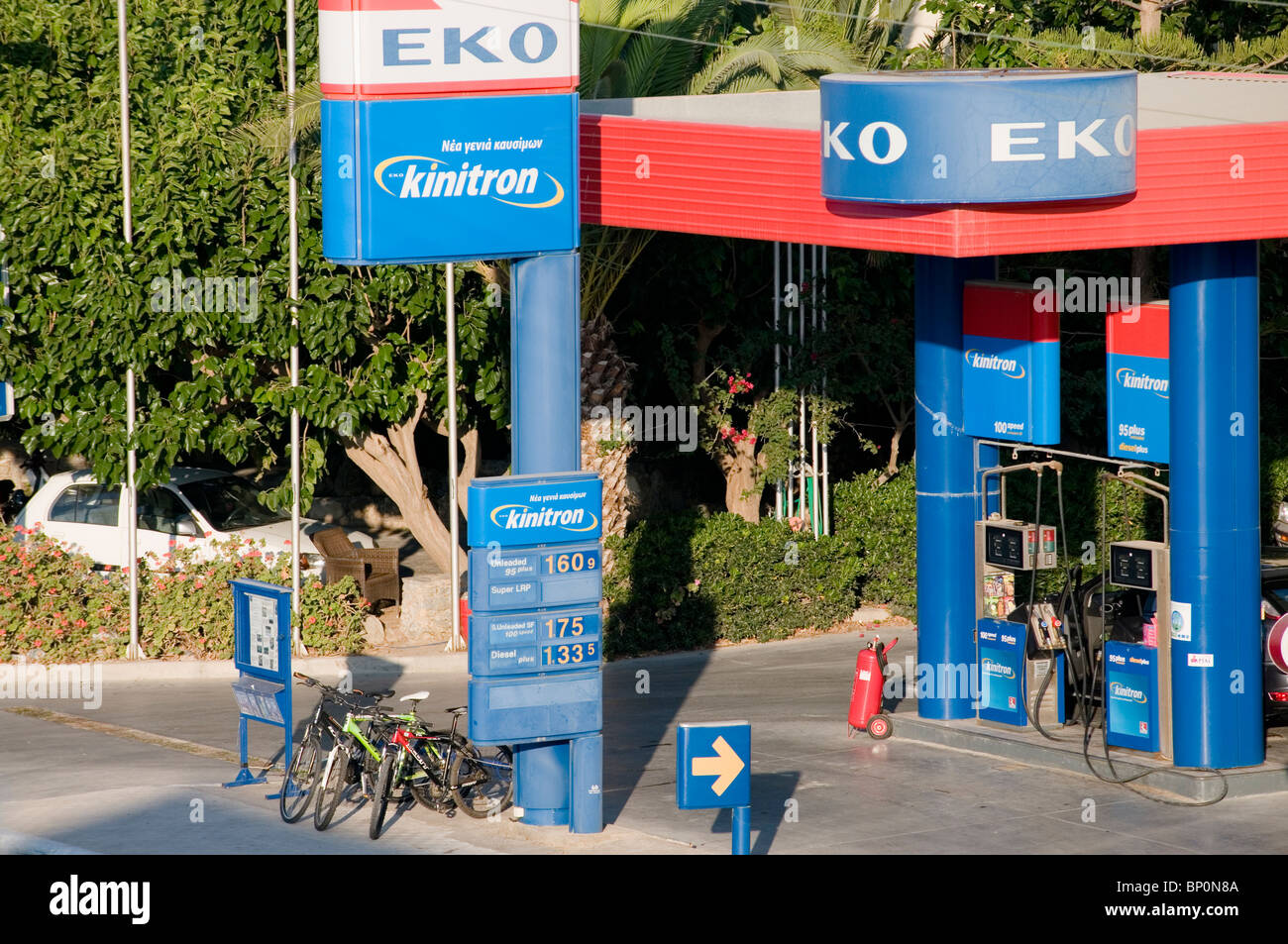 Petrol Station on Crete Stock Photo