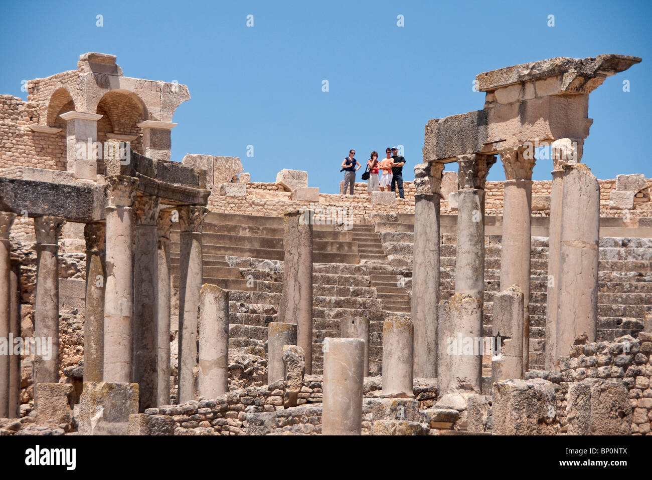 Theater at Roman ruin of Dougga, best preserved in Tunisia and UNESCO