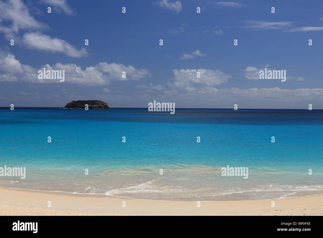 Beach on tropical paradise Saint Barts Stock Photo