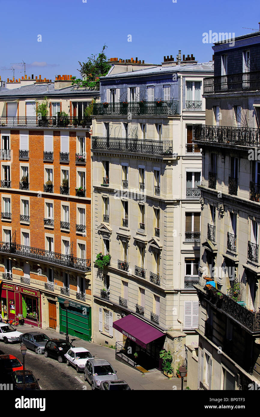 France, Paris, Montmartre, building façades Stock Photo